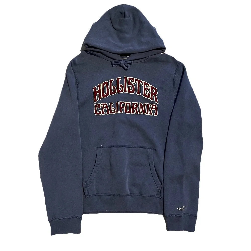Vintage Y2K Hollister HCo Navy‎ Pullover Hoodie Sweatshirt Size XL OG Used
